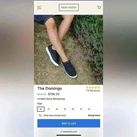 Sans matin the Domingo sneakers size 36 hand made leather - Picture 15 of 16